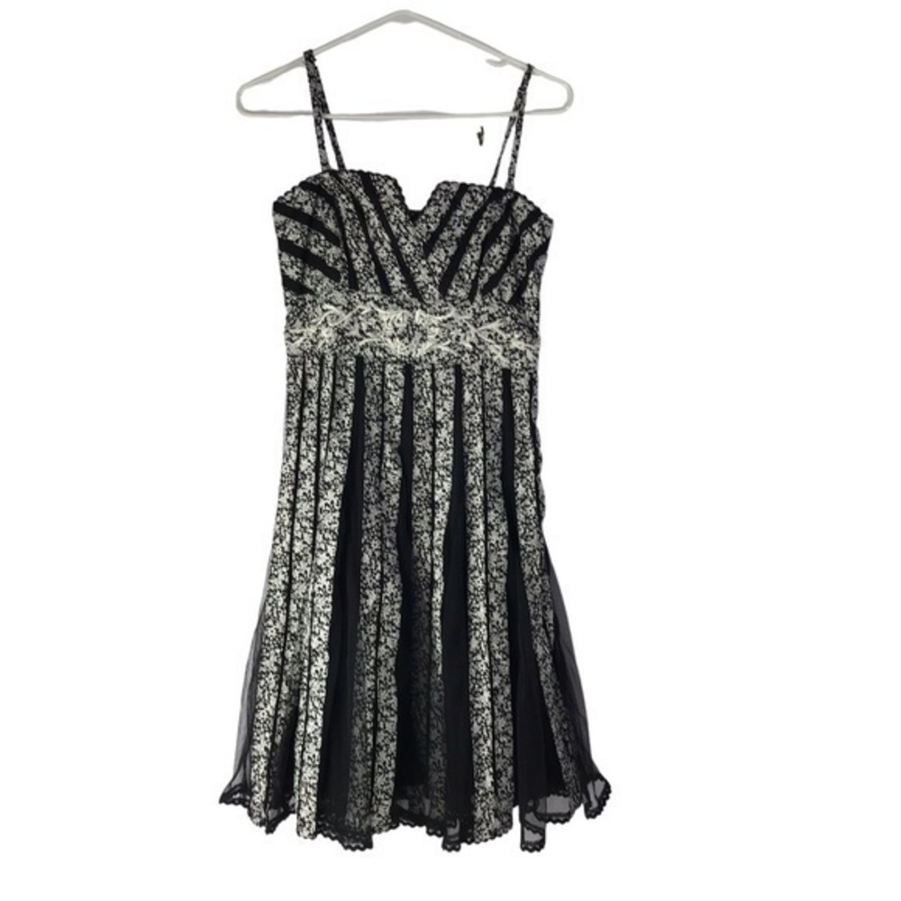 Pura vida black white spaghetti strap midi dress size 2